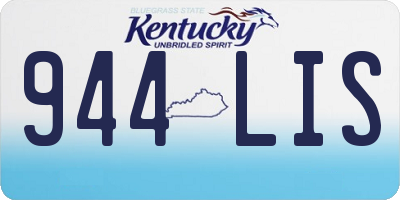 KY license plate 944LIS