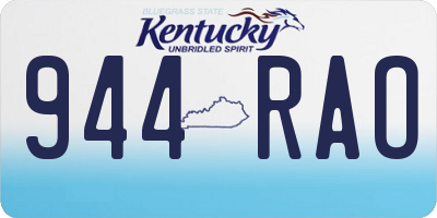 KY license plate 944RAO