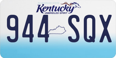 KY license plate 944SQX