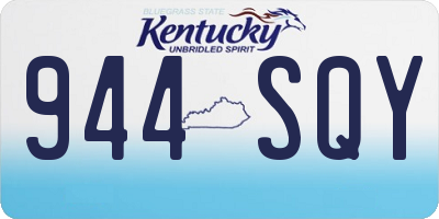 KY license plate 944SQY