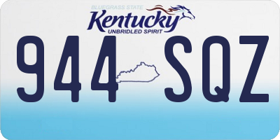 KY license plate 944SQZ