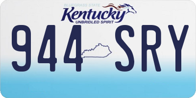 KY license plate 944SRY