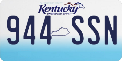 KY license plate 944SSN