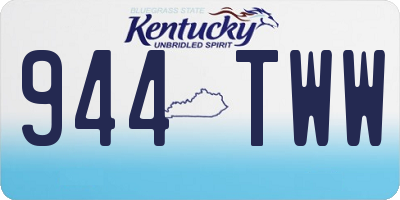 KY license plate 944TWW