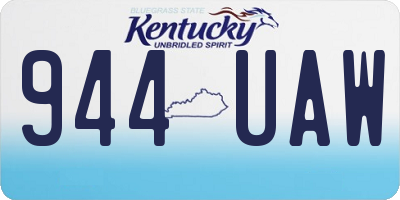 KY license plate 944UAW