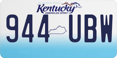 KY license plate 944UBW