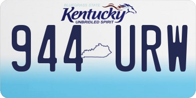 KY license plate 944URW