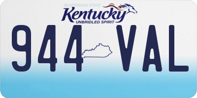 KY license plate 944VAL