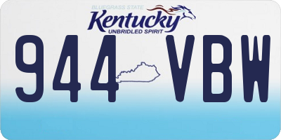 KY license plate 944VBW