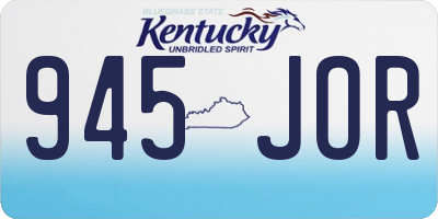 KY license plate 945JOR