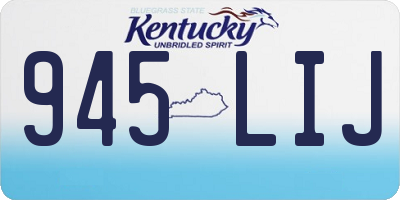KY license plate 945LIJ
