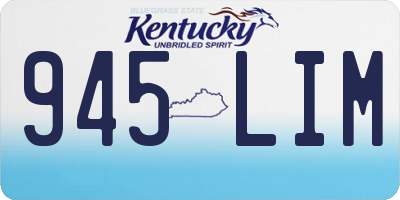 KY license plate 945LIM