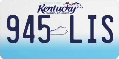 KY license plate 945LIS