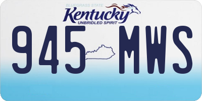 KY license plate 945MWS