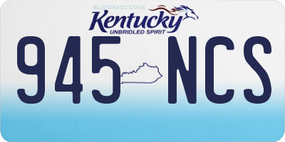 KY license plate 945NCS