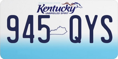 KY license plate 945QYS
