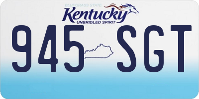 KY license plate 945SGT