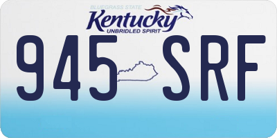 KY license plate 945SRF