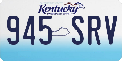 KY license plate 945SRV