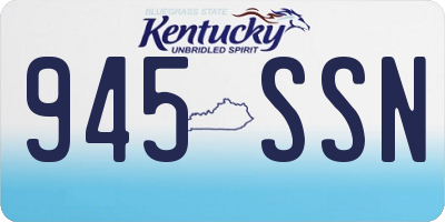 KY license plate 945SSN