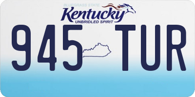 KY license plate 945TUR