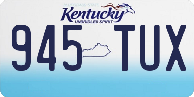 KY license plate 945TUX