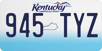 KY license plate 945TYZ