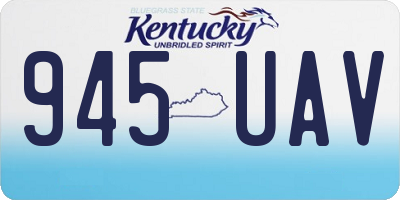 KY license plate 945UAV