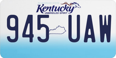 KY license plate 945UAW