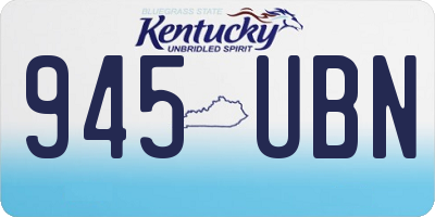 KY license plate 945UBN