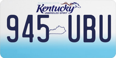 KY license plate 945UBU