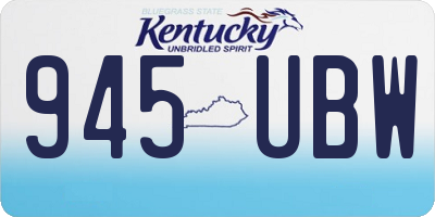 KY license plate 945UBW