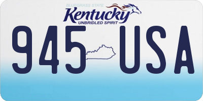 KY license plate 945USA