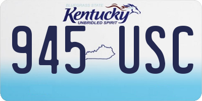 KY license plate 945USC