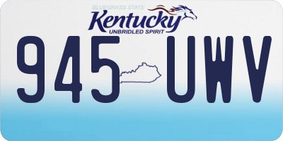 KY license plate 945UWV