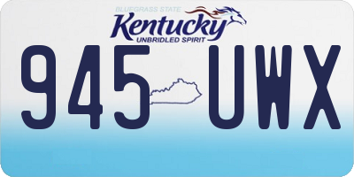 KY license plate 945UWX