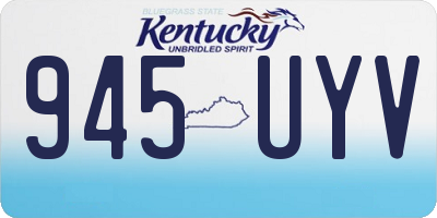 KY license plate 945UYV