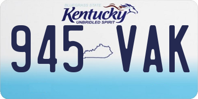 KY license plate 945VAK