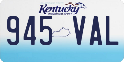 KY license plate 945VAL