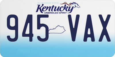KY license plate 945VAX