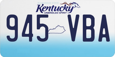KY license plate 945VBA