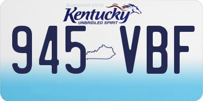KY license plate 945VBF