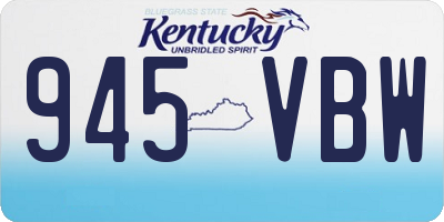 KY license plate 945VBW