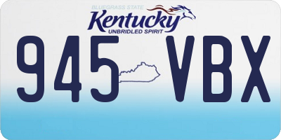 KY license plate 945VBX