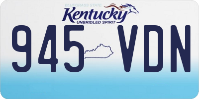 KY license plate 945VDN