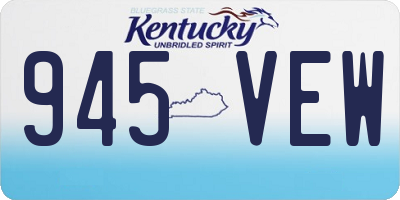 KY license plate 945VEW
