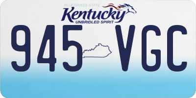 KY license plate 945VGC