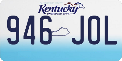 KY license plate 946JOL