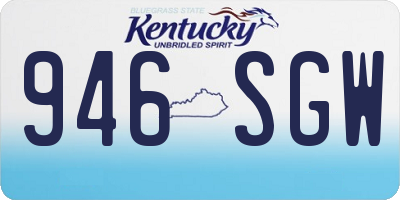 KY license plate 946SGW