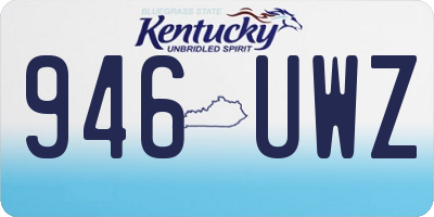KY license plate 946UWZ